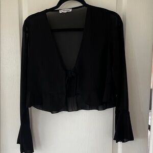 Elegant Black Sheer Women's Top